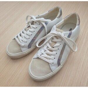 Madewell Sidewalk Low-Top Sneakers in Iridescent Leather Metallic Sand Multi 8.5